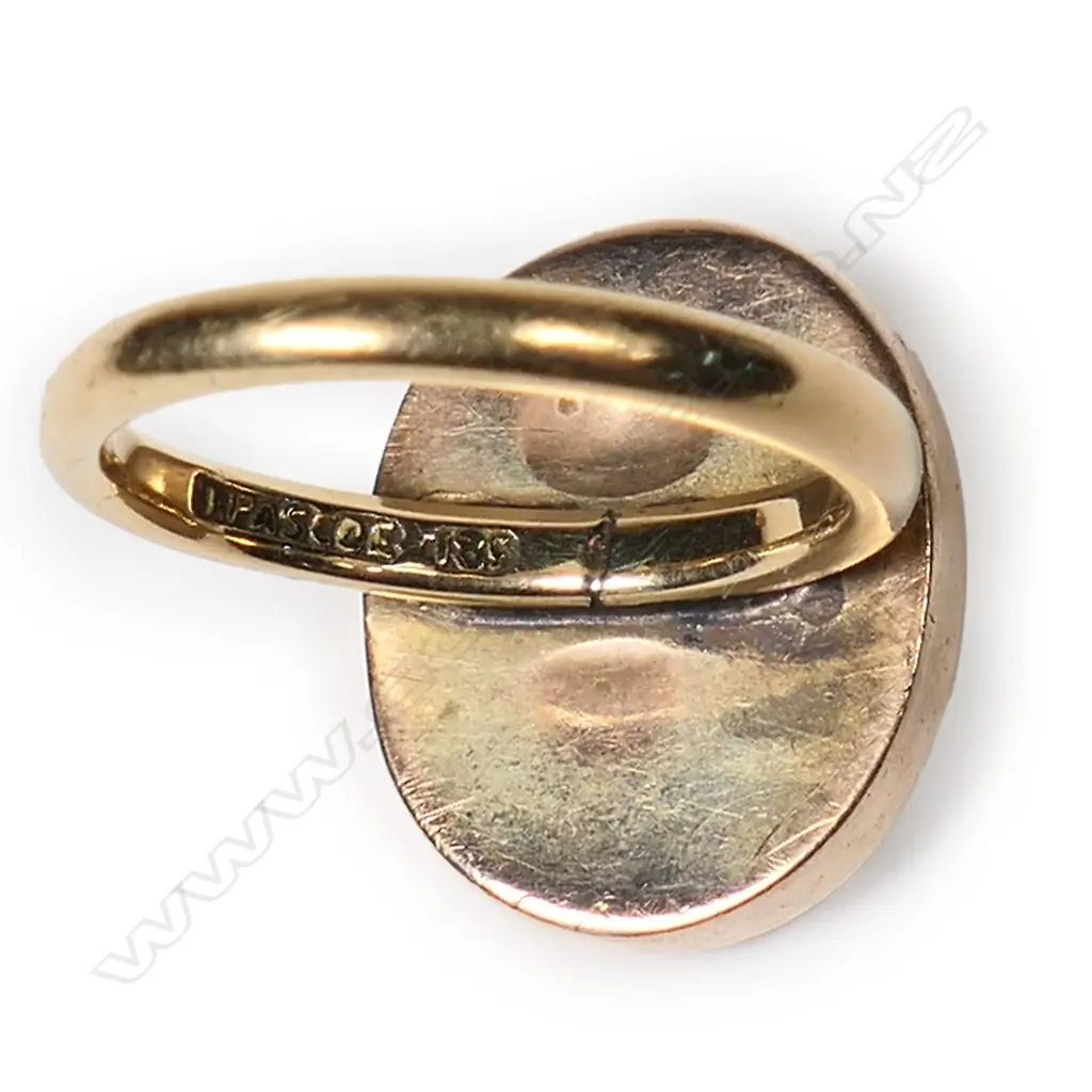 James Pascoe (Auckland) c1900 18ct gold and cats eye ring, Image 1++